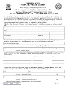 Form A22 – ISM Code Declaration of a Company & Declaration of ...